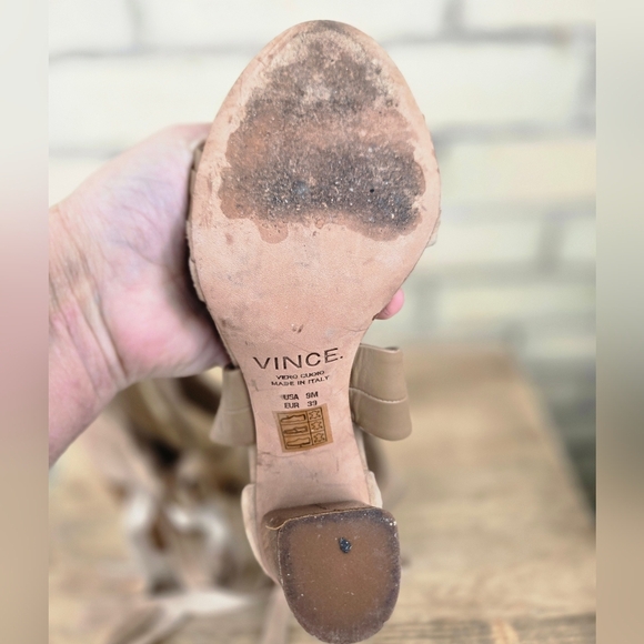 Vince Leather & Suede Wrap Around Heels - Picture 5 of 11